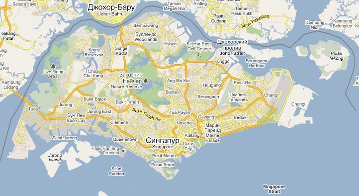 Детальна карта країни Сінгапур